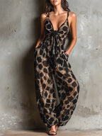 Miley - elegantní overal s leopardím vzorem