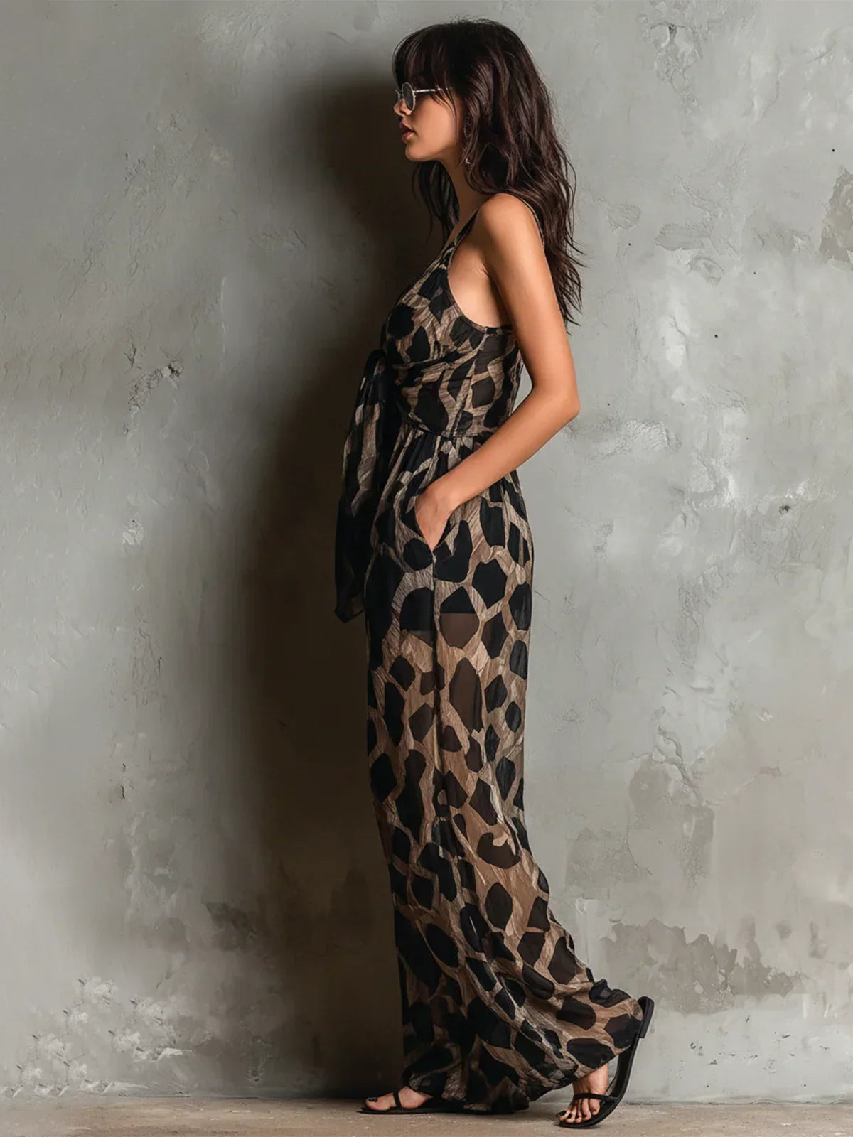 Miley - elegantní overal s leopardím vzorem