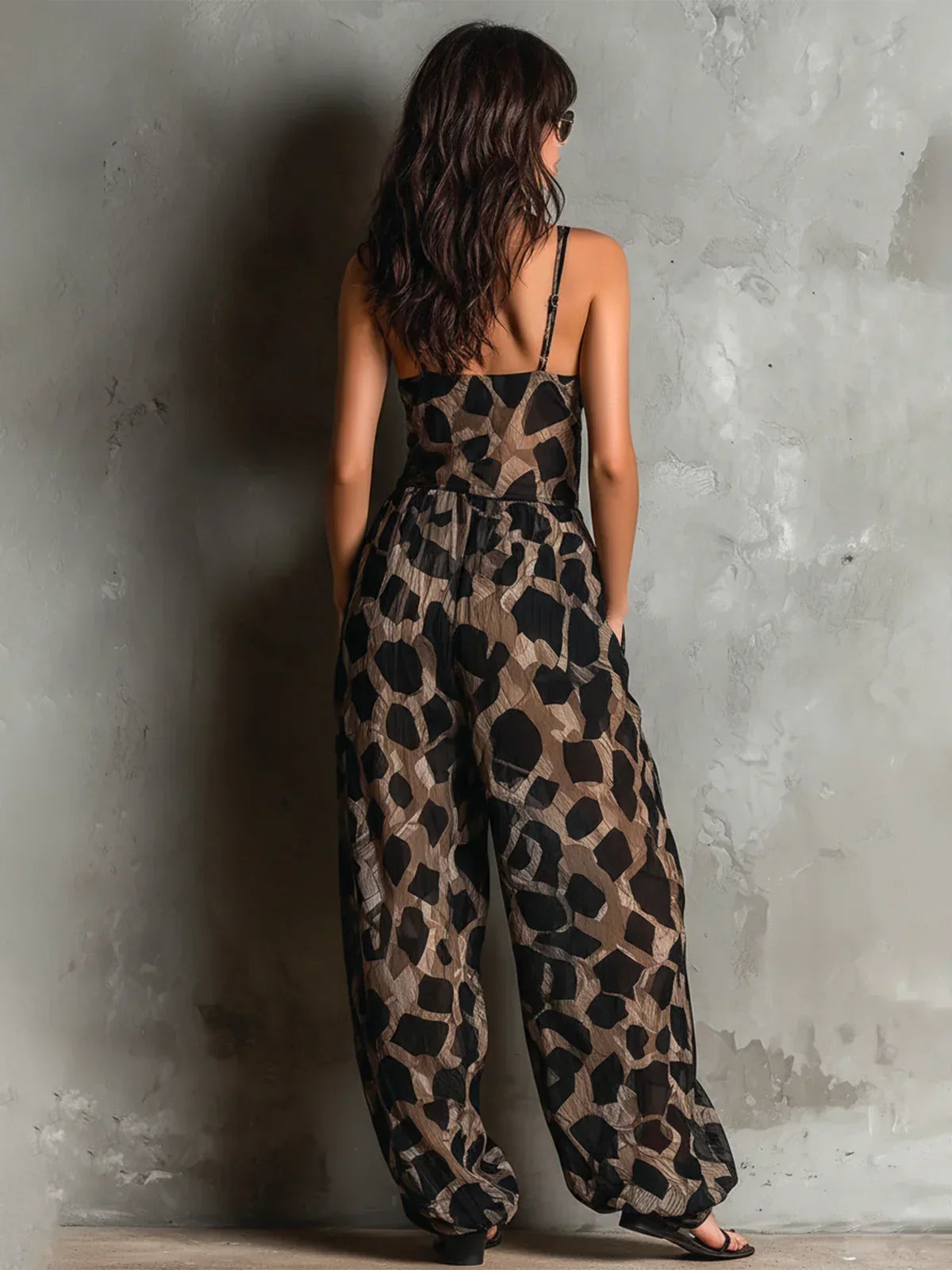 Miley - elegantní overal s leopardím vzorem