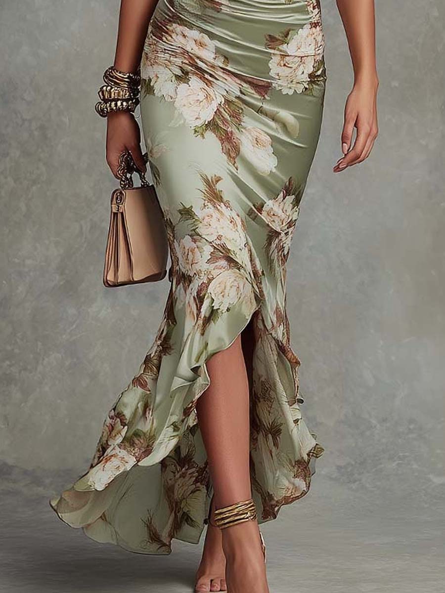 Courtney - Elegantní zavinovací šaty s květinovým vzorem