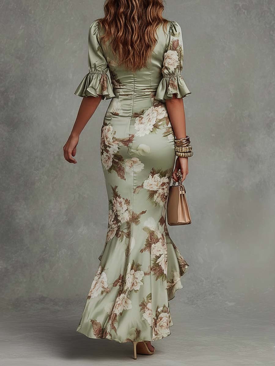 Courtney - Elegantní zavinovací šaty s květinovým vzorem